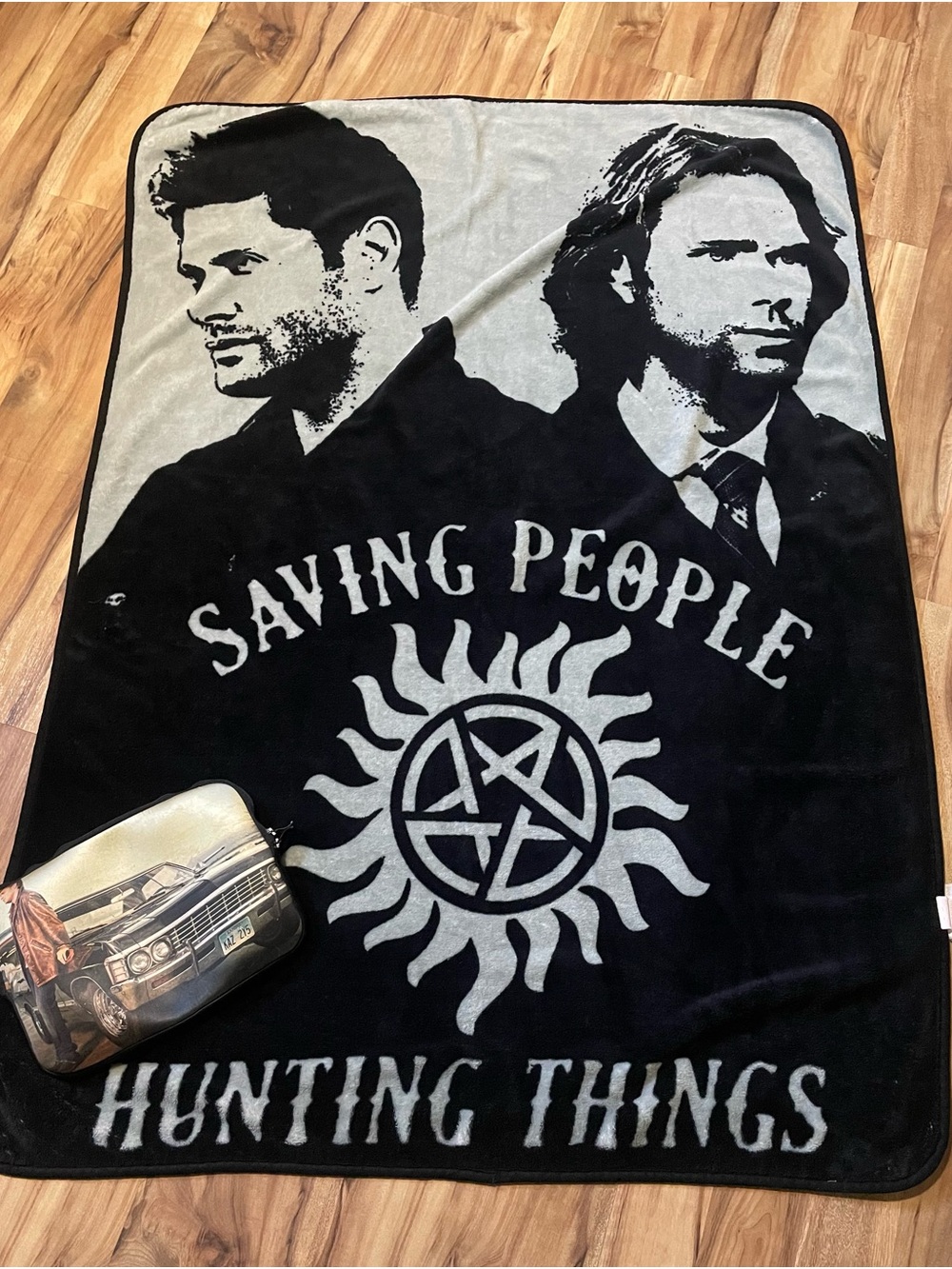 Supernatural Fleece Throw Blanket & Dean Winchester Tablet Case Set